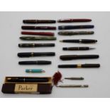 A lot of fountain pens, ball point pens, propelling pencils etc Condition Report:Available upon