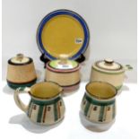 MAJEL DAVIDSON (1885-1969) A collection of pottery with coloured banded decoration Condition