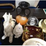 A Carlton Ware Spiders Web dish, a Waterford Crystal tale clock and other items Condition Report:Not