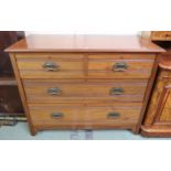 An early 20th century mahogany two over two chest of drawers, 84cm high x 106cm wide x 51cm deep