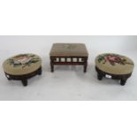 A lot of three 20th century tapestry upholstered foot stools (3) Condition Report:Available upon