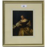 AFTER FRANS VAN MIERIS Woman playing a lute, oil om board, 20 x 16cm Condition Report:Available upon