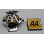 A lot comprising two AA Automobile Association badges Condition Report:Available upon request