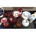 Royal Copenhagen dishes and vases, Cranberry glass etc Condition Report:Not available for this lot.