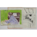 THORA CLYNE (SCOTTISH 1937-2021) TWO SKETCHBOOKS to include studies in graphite and crayon Note: