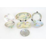 ELIZABETH MARY WATT (1886-1954) A collection of hand painted mainly flower decorated porcelain