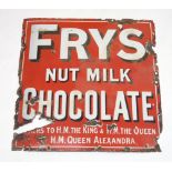 FRY'S NUT MILK CHOCOLATE Enamel advertising sign, 60cm x 60cm Condition Report:Available upon