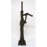 A FRENCH CAST IRON DEEP-WELL WATER PUMP BY POMPES BRIAU Second quarter C20th, 167cm high x 49cm deep