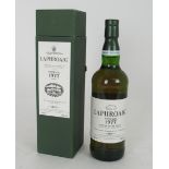 LAPHROAIG VINTAGE 1977 SINGLE MALT WHISKY bottled in spring 1995 Condition Report:This is an old