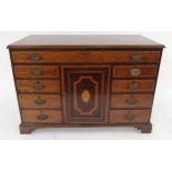 A VICTORIAN MAHOGANY AND SATINWOOD INLAID COMMODE  with single long drawer above single cabinet door