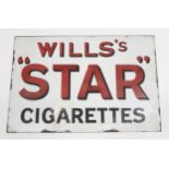 WILL'S STAR CIGARETTES  Enamel advertising sing, double sided 45cm x 30.5cm Condition Report: