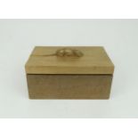 ROBERT MOUSEMAN THOMPSON OF KILBURN a rectangular shape adzed oak trinket box and cover, the cover