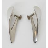 A PAIR OF GEORG JENSEN EARRINGS designed by Nanna Ditzel the silver sculptural earrings have screw