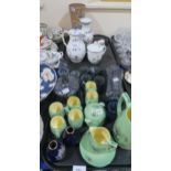 Minton Solano Ware part coffee set, silver overlaid glass liquor set and other items Condition