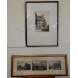 A framed John Knox Howes etching of a Reginald Green and a framed print (2) Condition Report:
