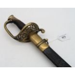 A French infantry officer's sword, of the 1845 pattern, in leather scabbard Condition Report: