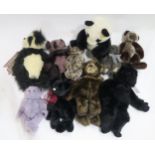 A collection of plush animal Toys, consisting largely of Charlie Bears, many with tags, including