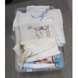 A collection of assorted table linen including embroidered examples Condition Report:Not available