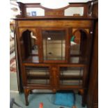 A Victorian mahogany and satinwood inlaid glazed display cabinet Condition Report:Available upon