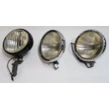 AUTOMOBILIA A pair of Lucas "King of the Road" chrome headlamps and a Notek "Fog Master" fog lamp