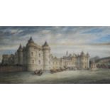 JOHN LE CONTE Royalty at Holyrood Palace, signed, watercolour, 37 x 70cm Condition Report: