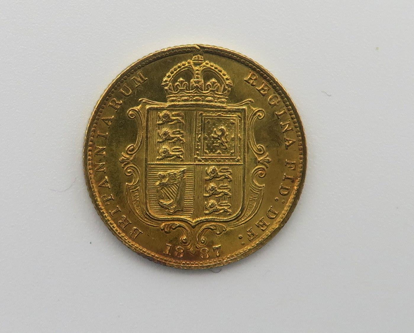 A Victoria gold Shield Half Sovereign, 1887 Condition Report:Available upon request