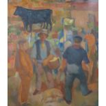 WILLIAM CROSBIE RSA RGI (1915-1999) FARMER'S MARKET  Oil on canvas, 76 x 64cm  Condition Report: