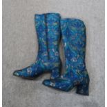 A pair of brocade boots Condition Report:Not available for this lot