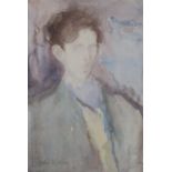 ETHEL WALKER Portrait of Trevor Makinson, signed, watercolour, 36 x 24cm Condition Report: