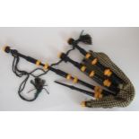 A set of Sinclair Edinburgh imitation ivory mounted Scottish Highland bagpipes Condition Report: