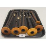 A lot of various bagpipe chanters with examples by Grainger, R.G. Hardie, D. Brae, Robertson, W.