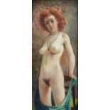 WILLIAM CROSBIE RSA RGI (1915-1999) RUBY ROSE  Oil on board, signed upper right, 34 x 15cm  Title