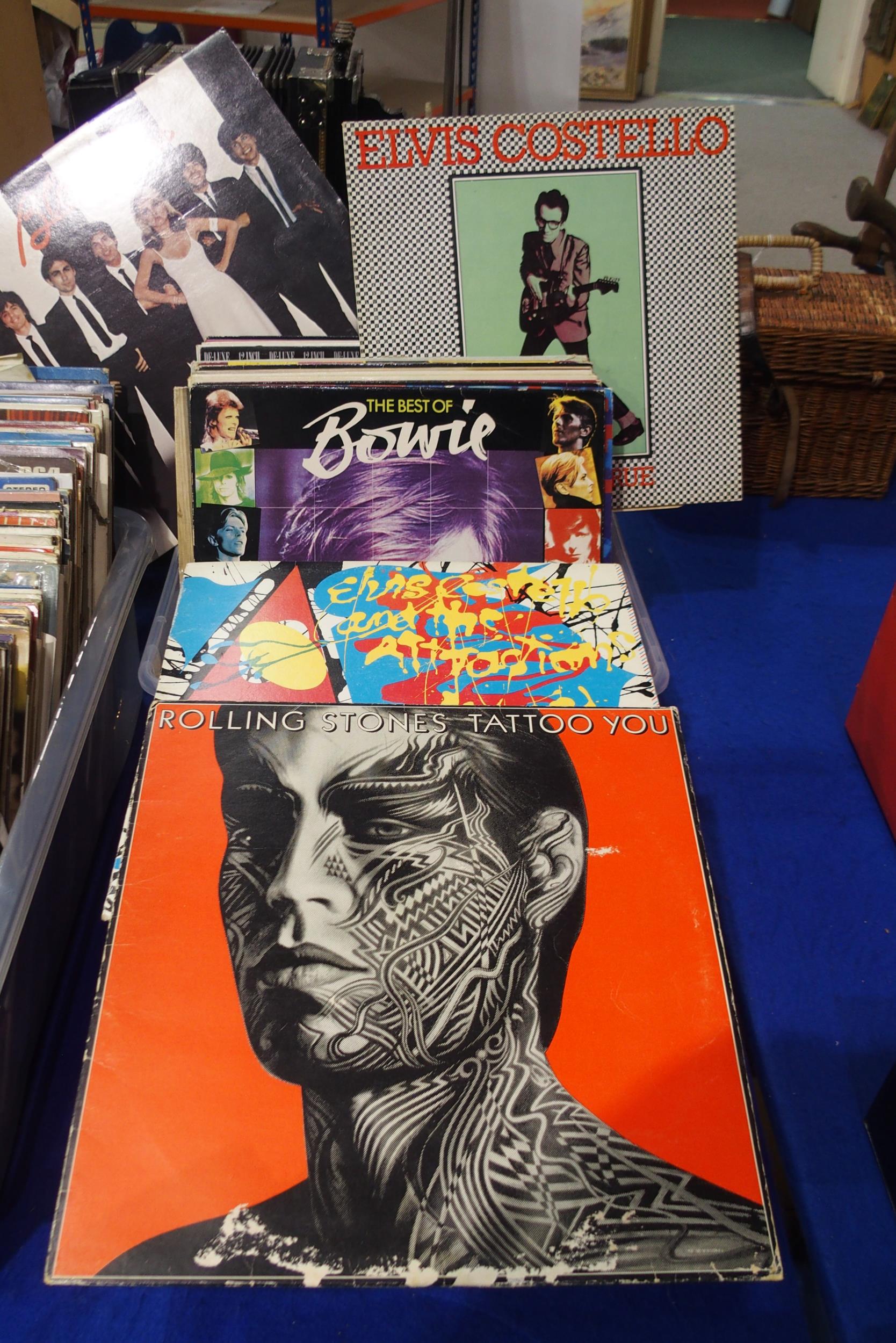 A lot of vinyl LP and EP records with Elvis Costello and the Attractions, Blondie, David Bowie, - Image 2 of 2