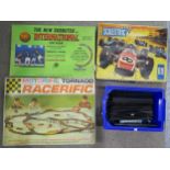 A Subbuteo International Edition Table Soccer set, a vintage Scalextric GT Speed Set with additional