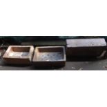 A lot of three assorted stoneware garden troughs (3) Condition Report:Available upon request