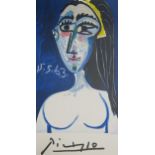 AFTER PABLO PICASSO (SPANISH 1881-1973) BUSTE DE FEMME NUE FACE Limited Edition Lithograph on Papier