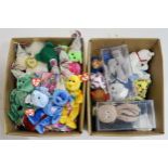 A large collection of TY Beanie Babies, to include a rare Inky the Octopus (no mouth) in Perspex