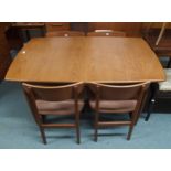 A mid 20th century teak Portwood extending dining table and four teak dining chairs (5) Condition