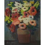 WILLIAM CROSBIE RSA RGI (1915-1999) GLASS WITH FLOWERS  Oil on board, signed lower left, 26 x