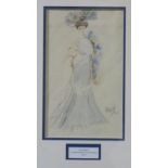 CECIL BEATON Costume design for Carol Reeds, Kipps, signed, pencil and watercolour, 38 x 22cm