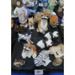 A collection of Lomonosov figures mainly animals Condition Report:Not available for this lot