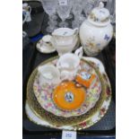 Royal Albert Old Country Roses torte plate, Carlton Ware coffee can and saucer, James Kent Du