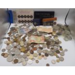 A collection of UK, European, American and Asian coins and bank notes Condition Report:Available