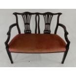 A late Victorian mahogany framed two seater parlour settee Condition Report:Available upon request
