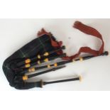 A set of Victorian David Glen Edinburgh miniature Scottish bagpipes ivory mounted, with a chanter