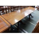A pair of 19th century mahogany tables on quadrupedal bases (2) Condition Report:Available upon