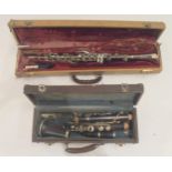 A soprano saxophone by Calvert Italy serial number 3796 and a Gabart Paris clarinet Condition