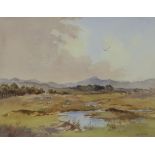 JAMES GOWANS Moorland scene, signed, watercolour, 44 x 60cm and another (2) Condition Report: