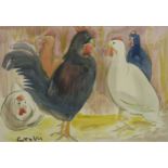 WILLIAM CROSBIE RSA RGI (1915-1999) DUKES TOWER (CHICKENS)  Watercolour, signed lower left, 37 x