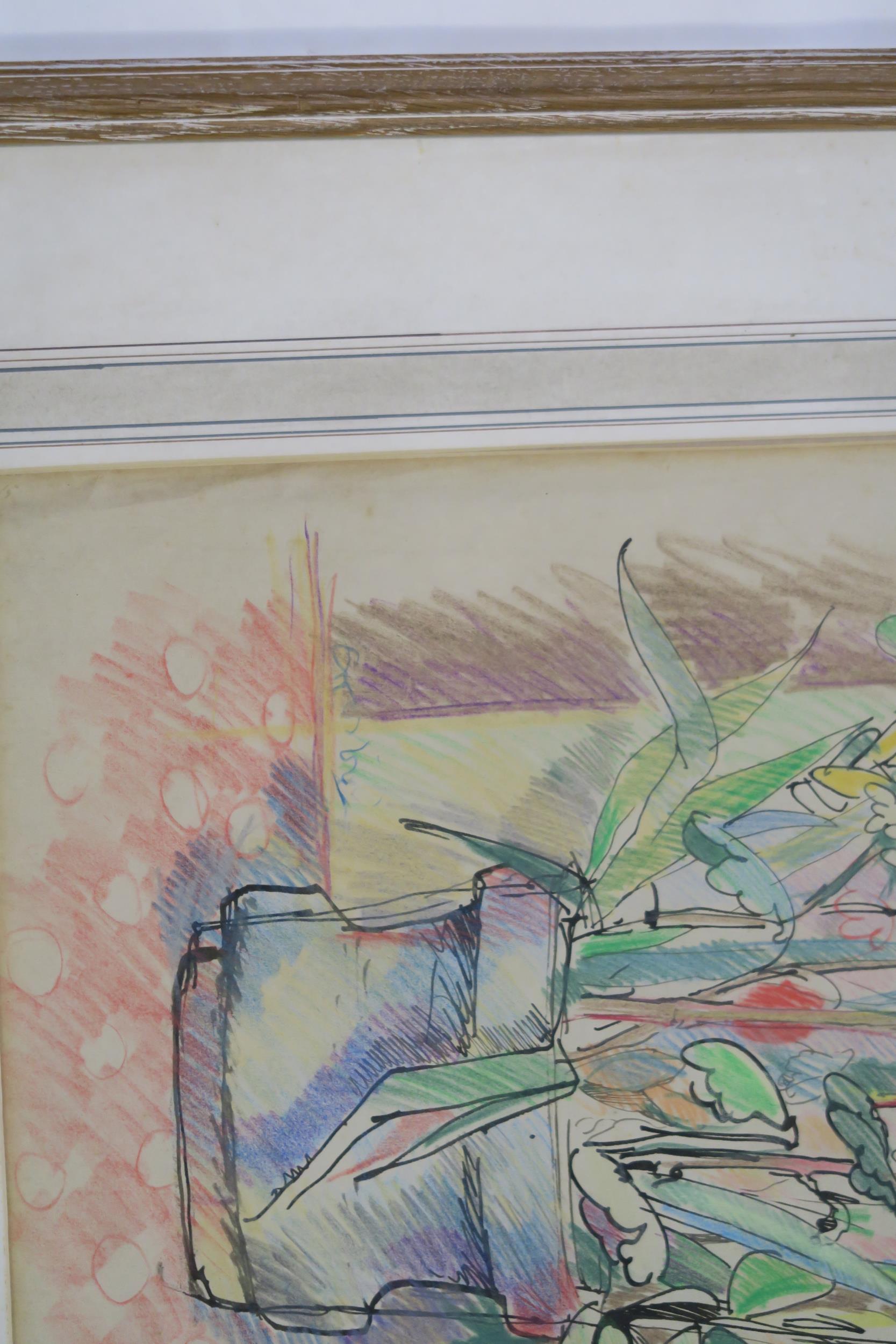 WILLIAM CROSBIE RSA RGI (1915-1999) STILL LIFE, FLOWERS IN POT  Ink/pencil, signed lower left, 51 - Image 3 of 8